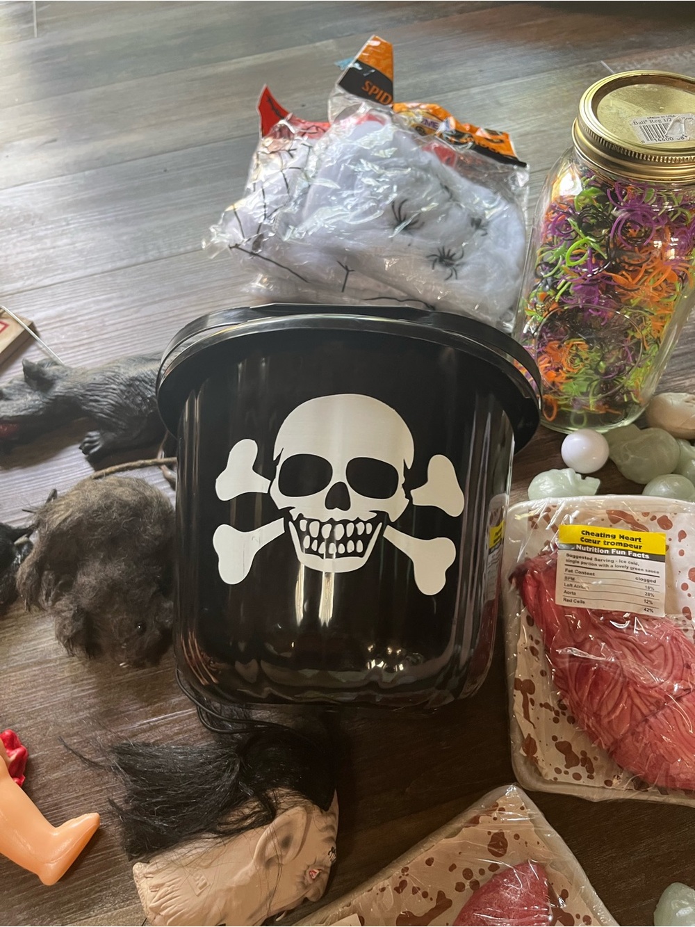 Halloween mixed lot - Spiders, body parts, rats, webs etc